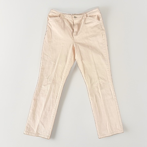 Lauren Ralph Lauren Denim - Lauren Ralph Lauren Mid-rise Straight-leg Jeans Light Pink Women's Size 12